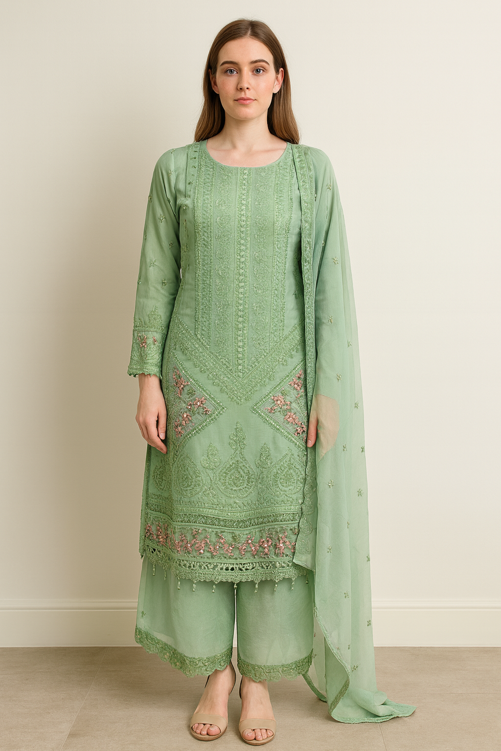 Brit 3 piece luxury chiffon_81042 Pakistani ladies suit B238