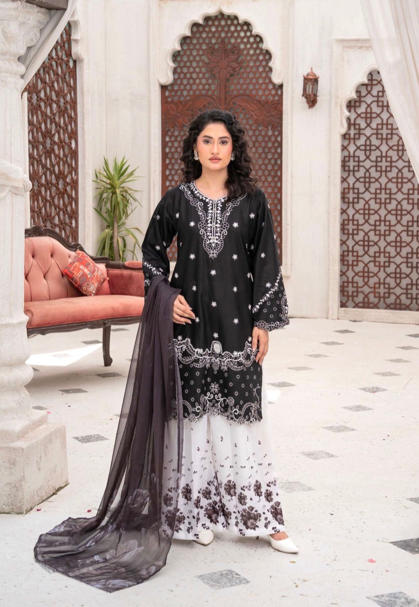 Brit 3 piece luxury lawn collection ladies dress B646