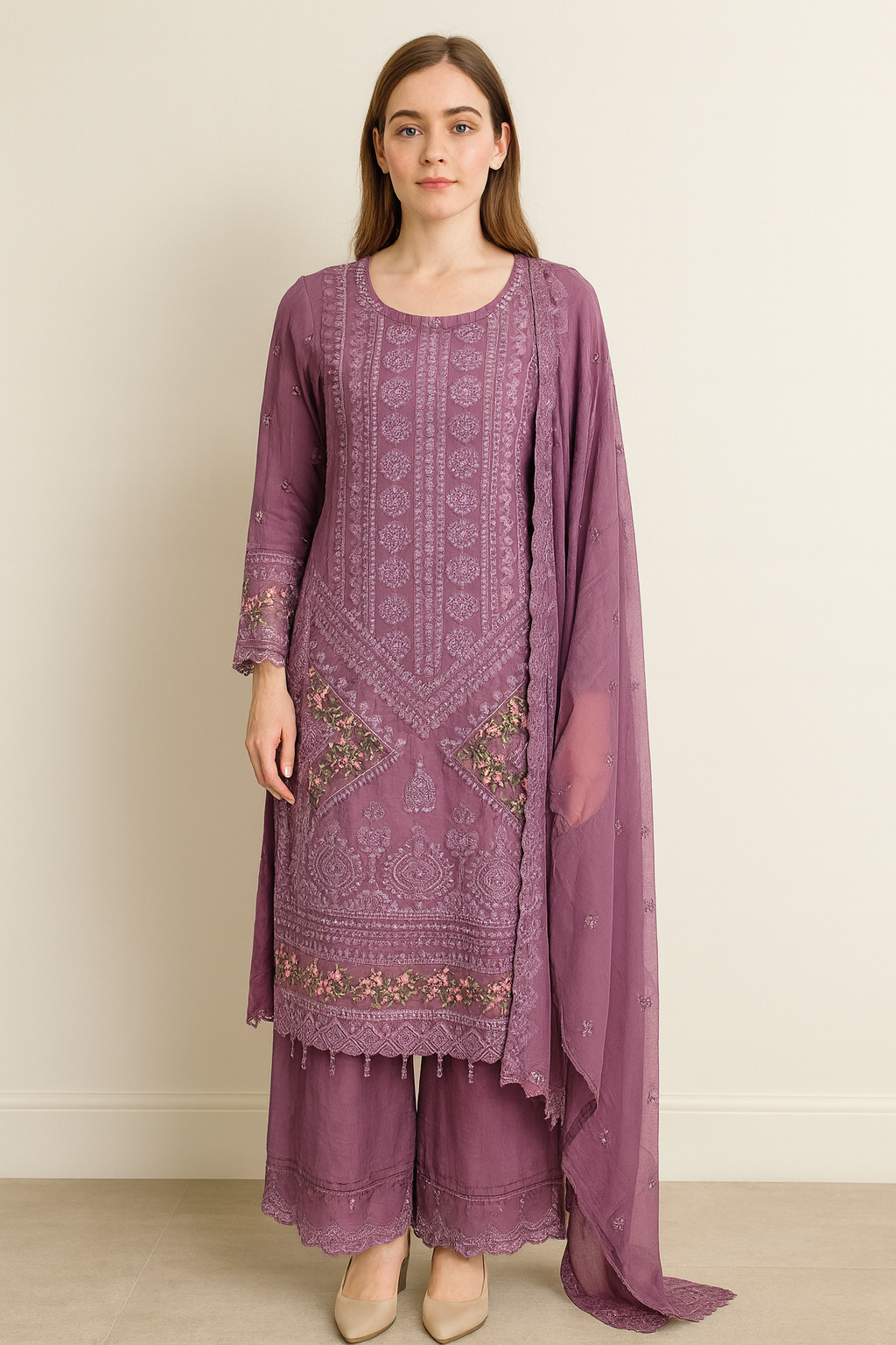 Brit 3 piece luxury chiffon_81042 Pakistani ladies suit B238