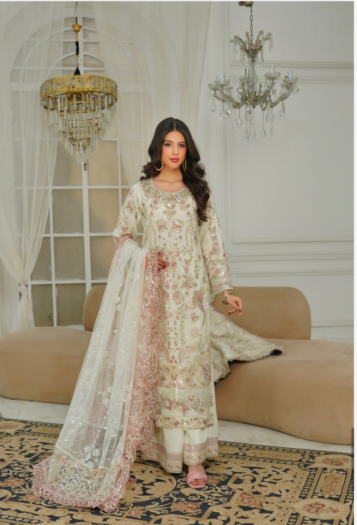 Brit 3 piece luxury NET_81042 Pakistani ladies suit B485