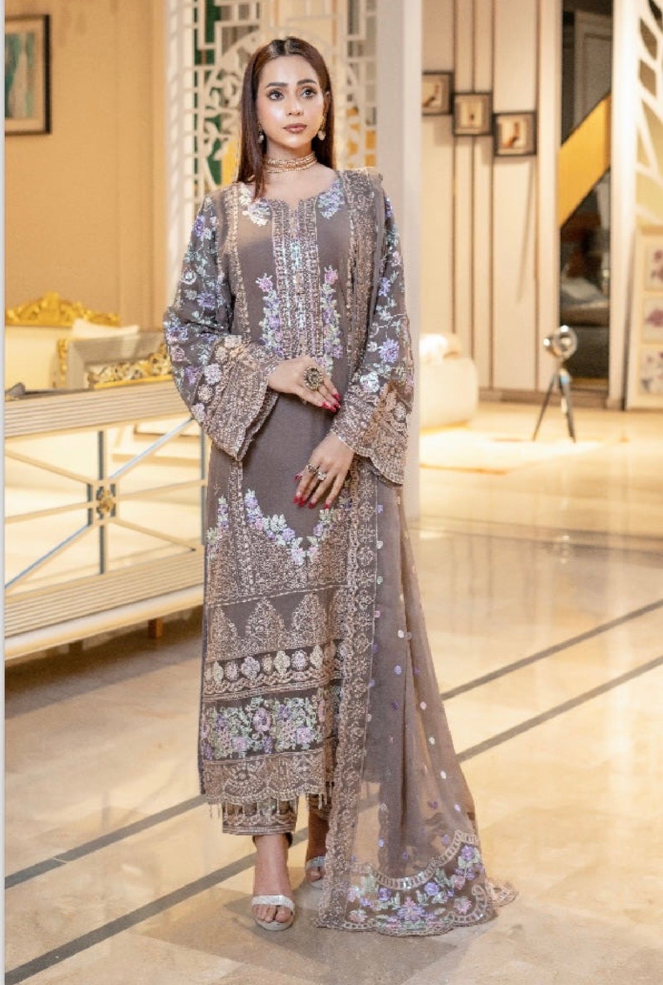 Munira designer 3 piece chiffon_9076 ladies suit B89
