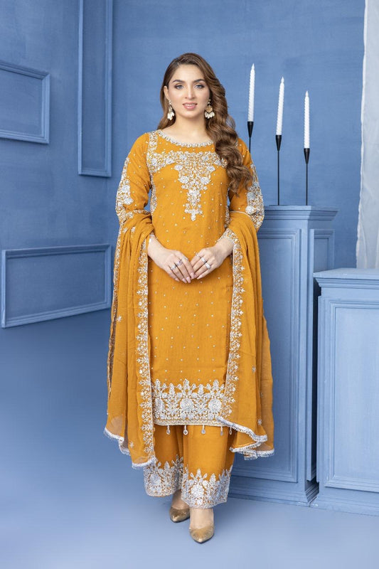 Brit Mother and Daughter 3 piece Chiffon_1000285 yellow B92