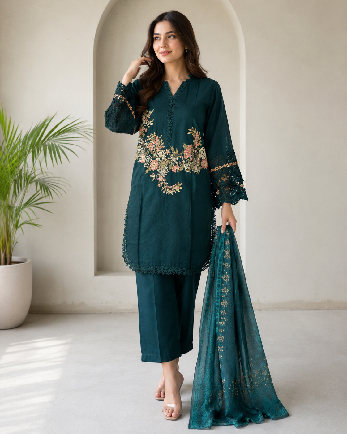 BRIT  3 piece viscose collection ladies dress B731