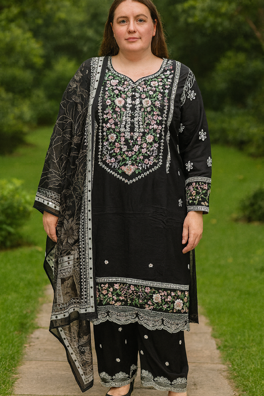 2XL , 3XL  3 piece luxury lawn_81042 Pakistani ladies suit B238