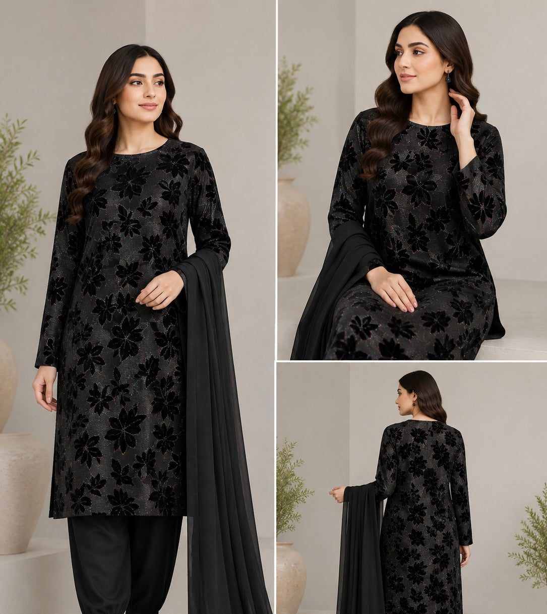 BRIT 3 piece designer Palachi collection ladies dress B746