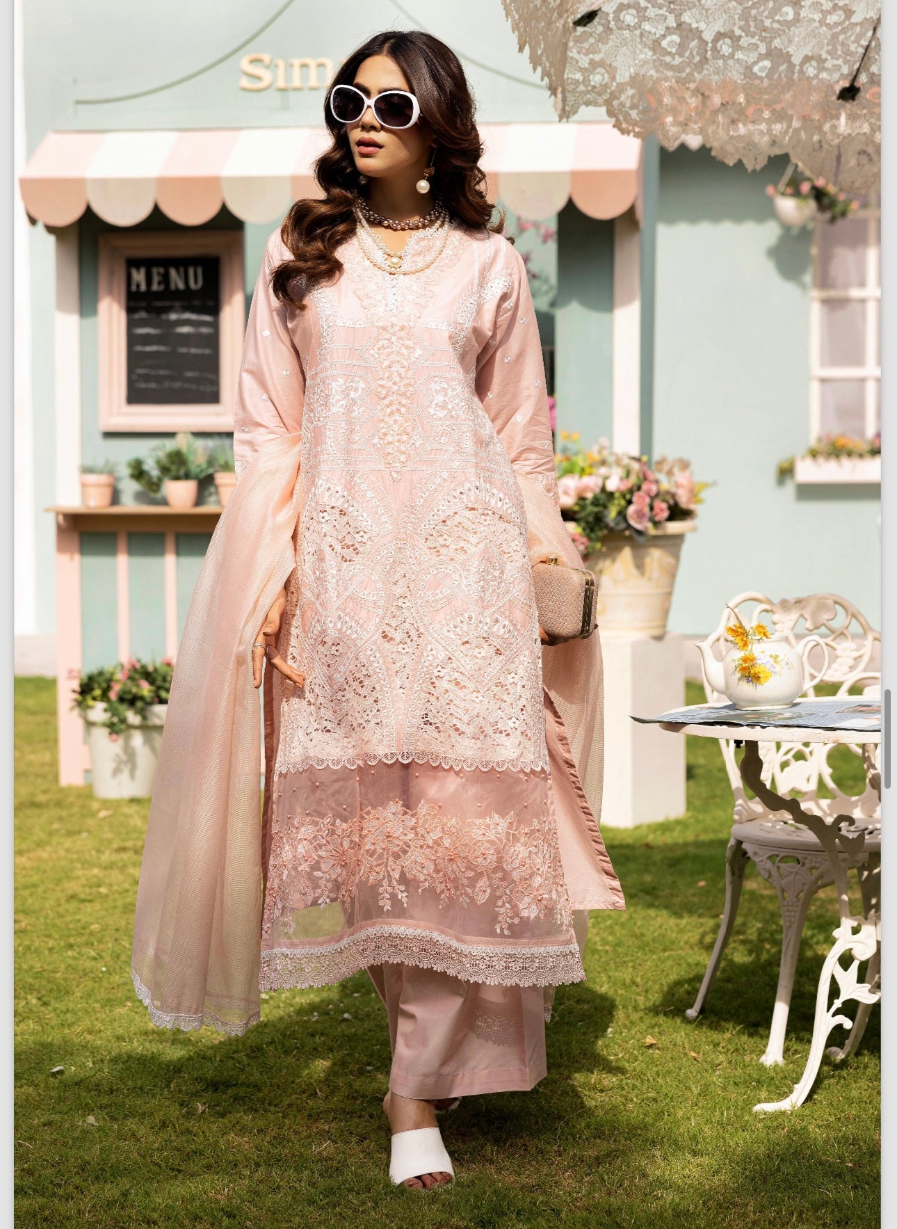 Maria B inspired 3 piece Chicken Kari _100332 Pakistani ladies suit B170