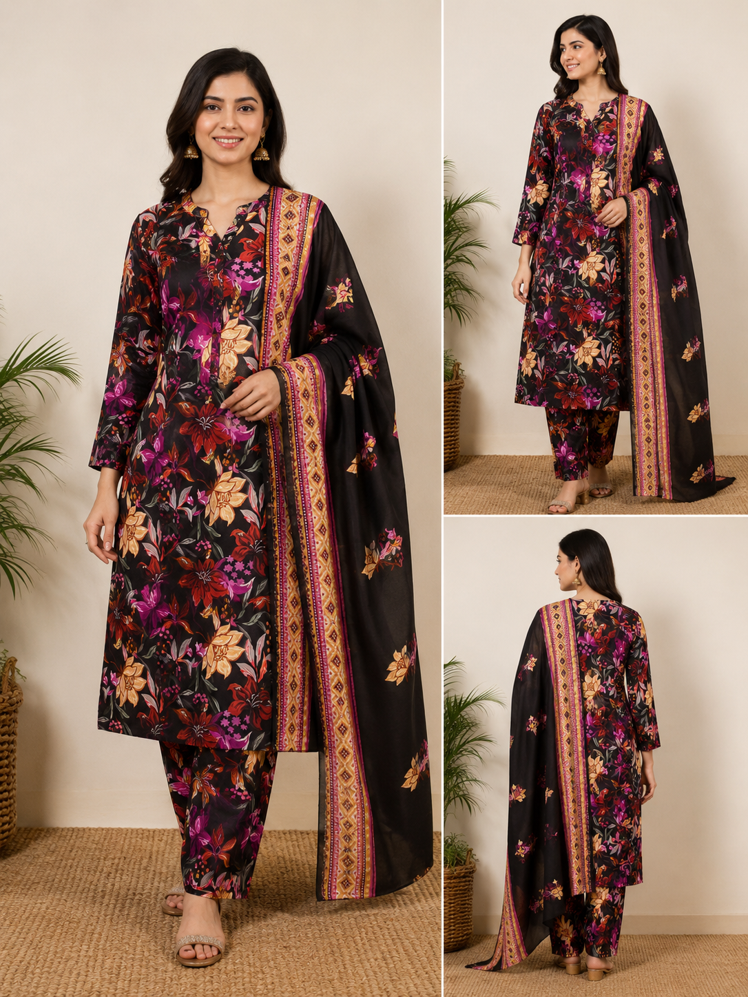 M print inspired 3 piece  luxury lawn_81042 Pakistani ladies suit B631