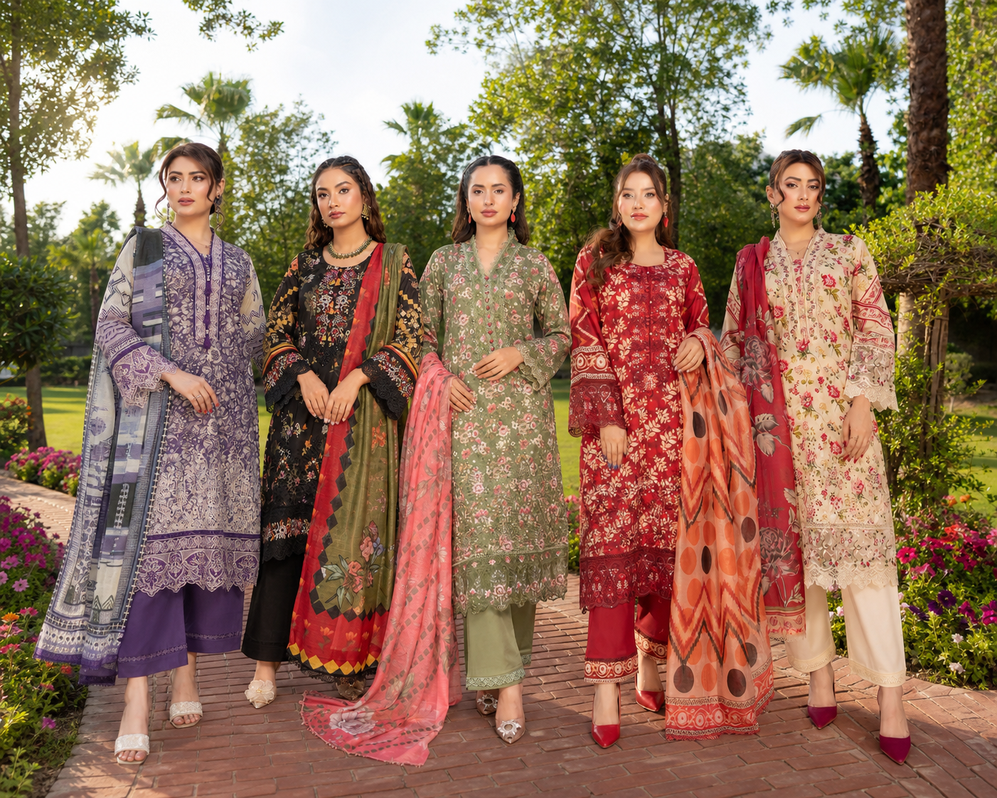 Munira 3 piece ladies Printed Lawn collection B575