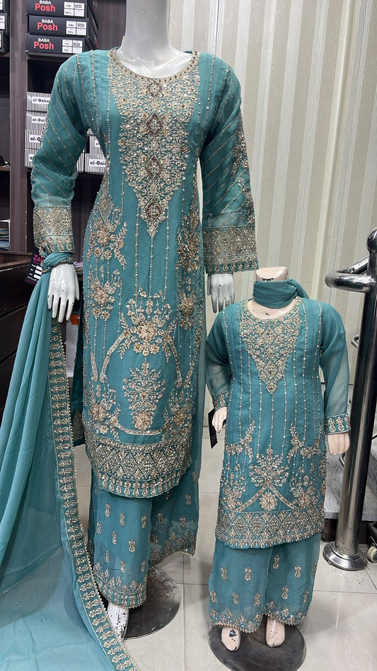 Brit 3 piece chiffon mother and daughter _8105 B172