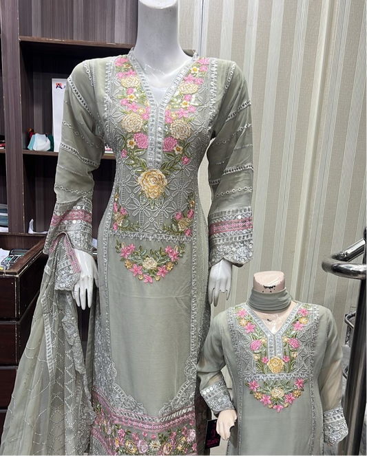 Brit Mother and Daughter 3 piece Chiffon_81044 B179