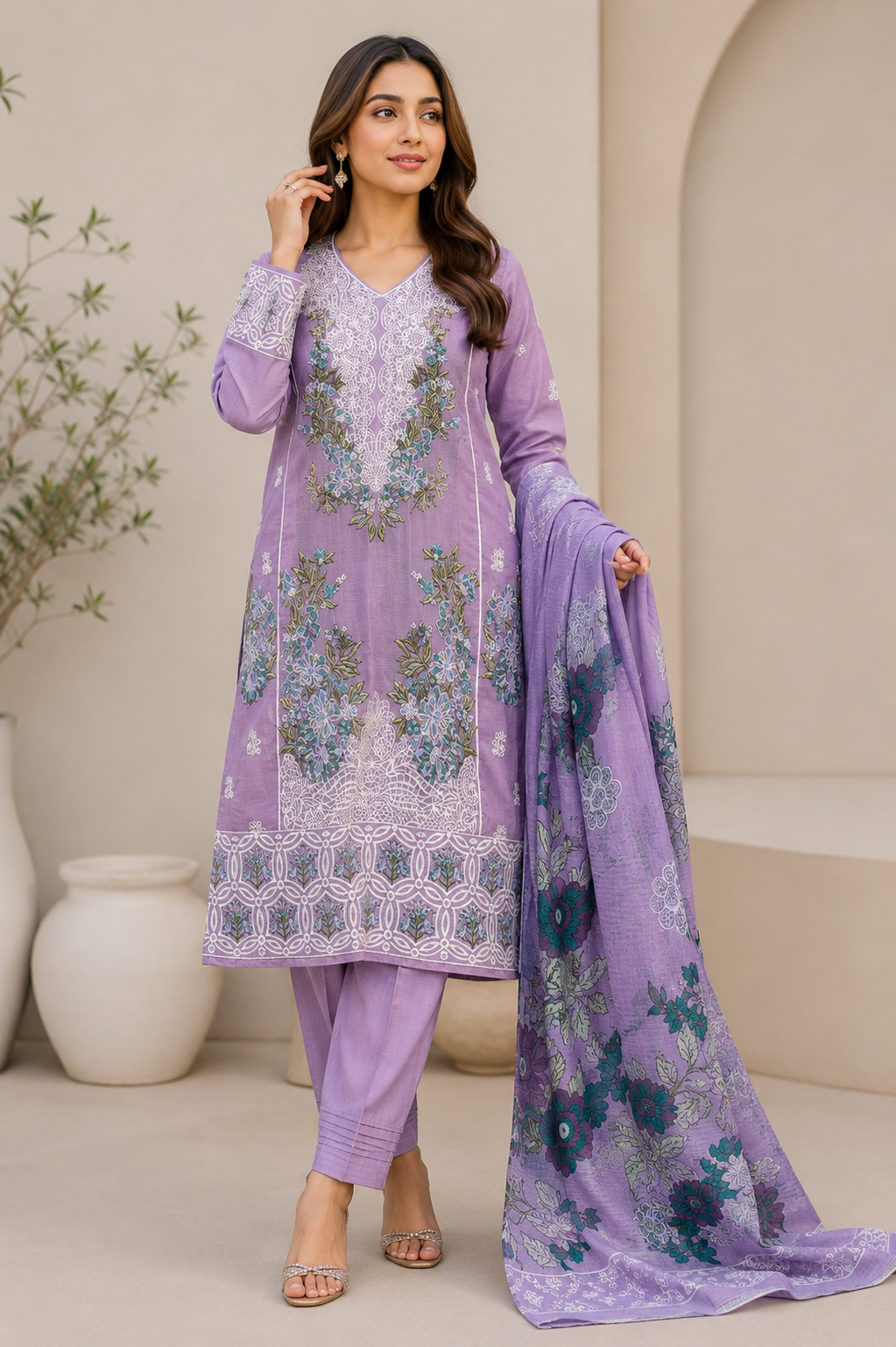 BRIT 3 piece Viscouse collection ladies dress B728