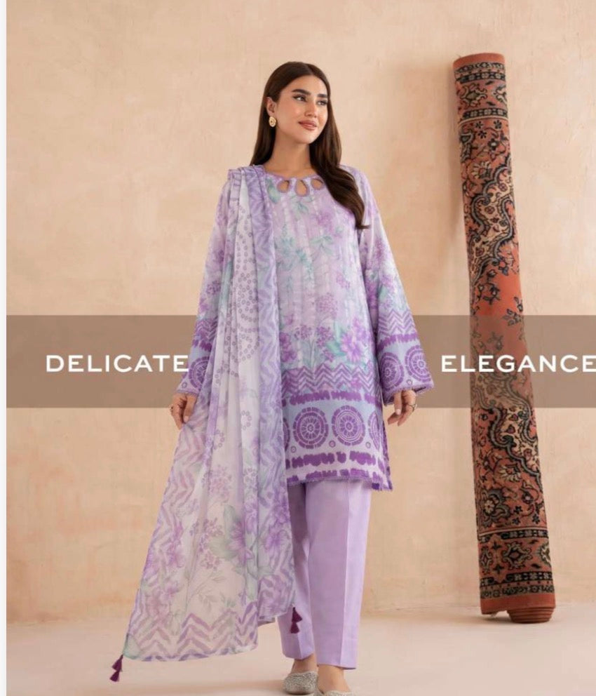 GUL GE 3 piece luxury lawn collection ladies dress B677