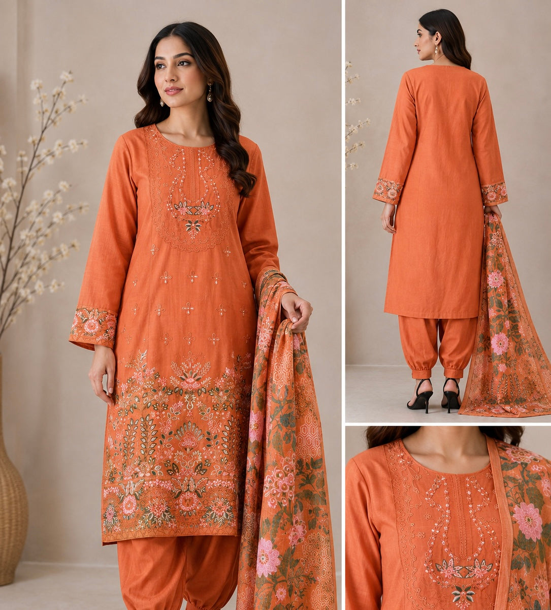 BRIT 3 piece Viscouse collection ladies dress B725