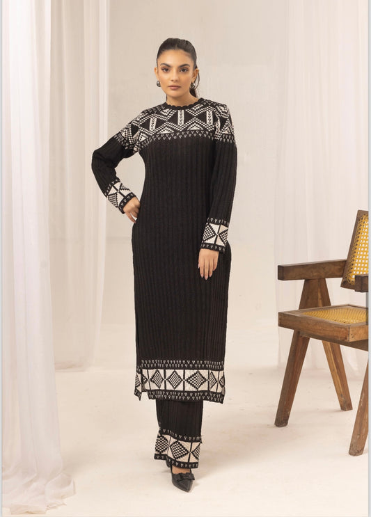 Brit 2 piece modest wear _81042 Pakistani ladies suit black B268