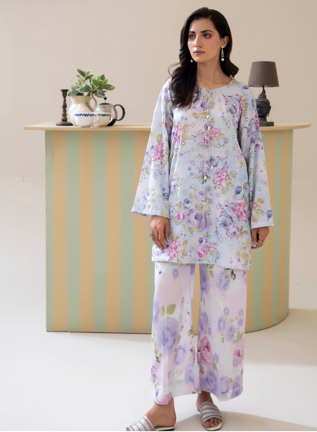 Adan Liba’s  2 piece luxury Lawn cord set collection ladies dress B658
