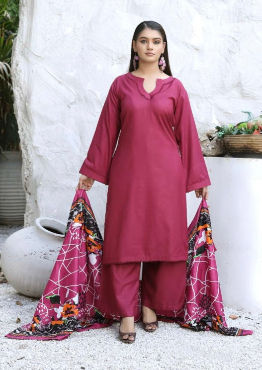 Brit 3 piece Dhanak Pakistani ladies Winter collection suit B404