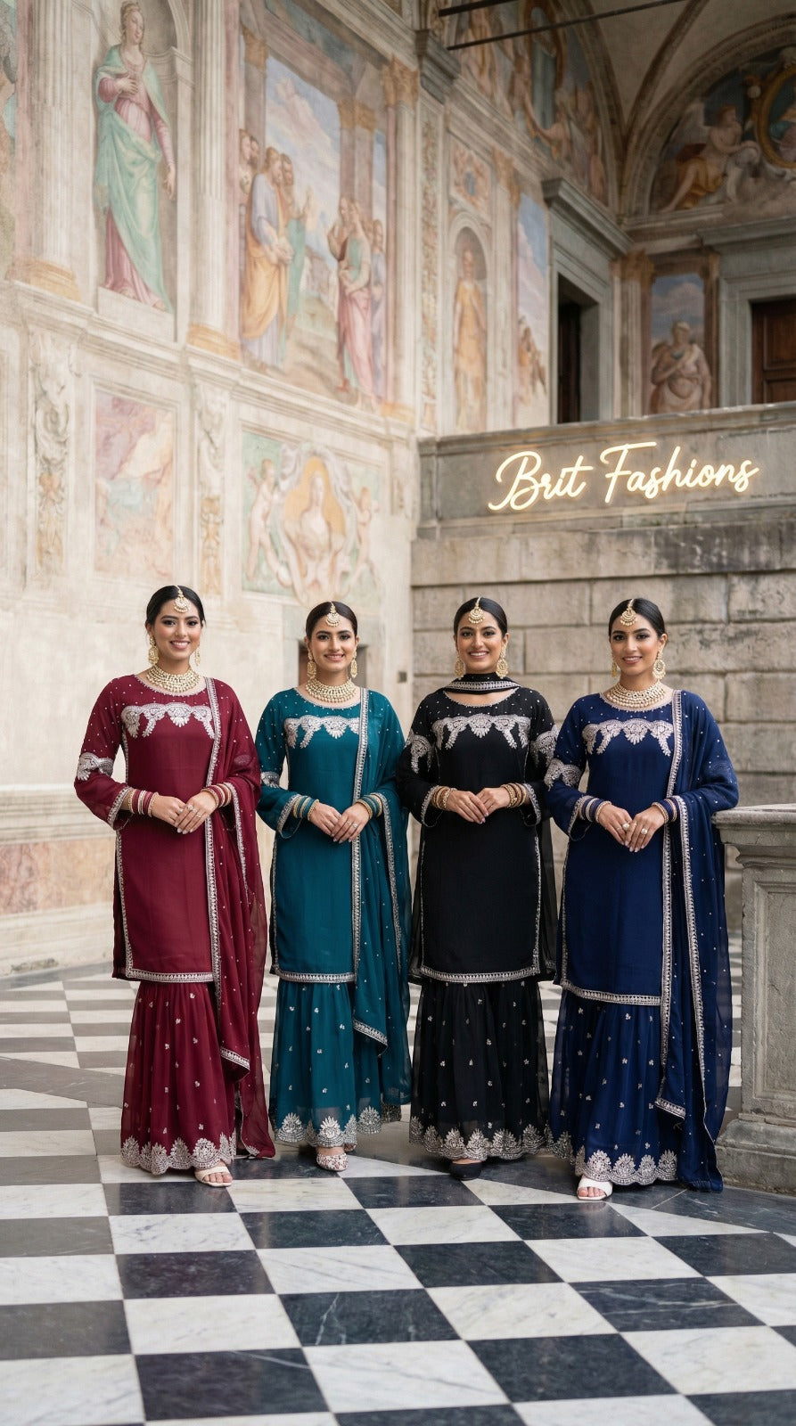 BRIT 3 piece Mother and daughter luxury chiffon _81042 Pakistani ladies suit B516