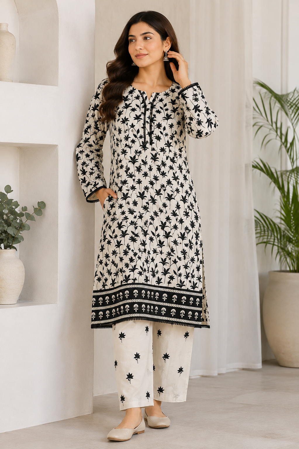 Brit 2 piece poly lawn collection ladies dress B723