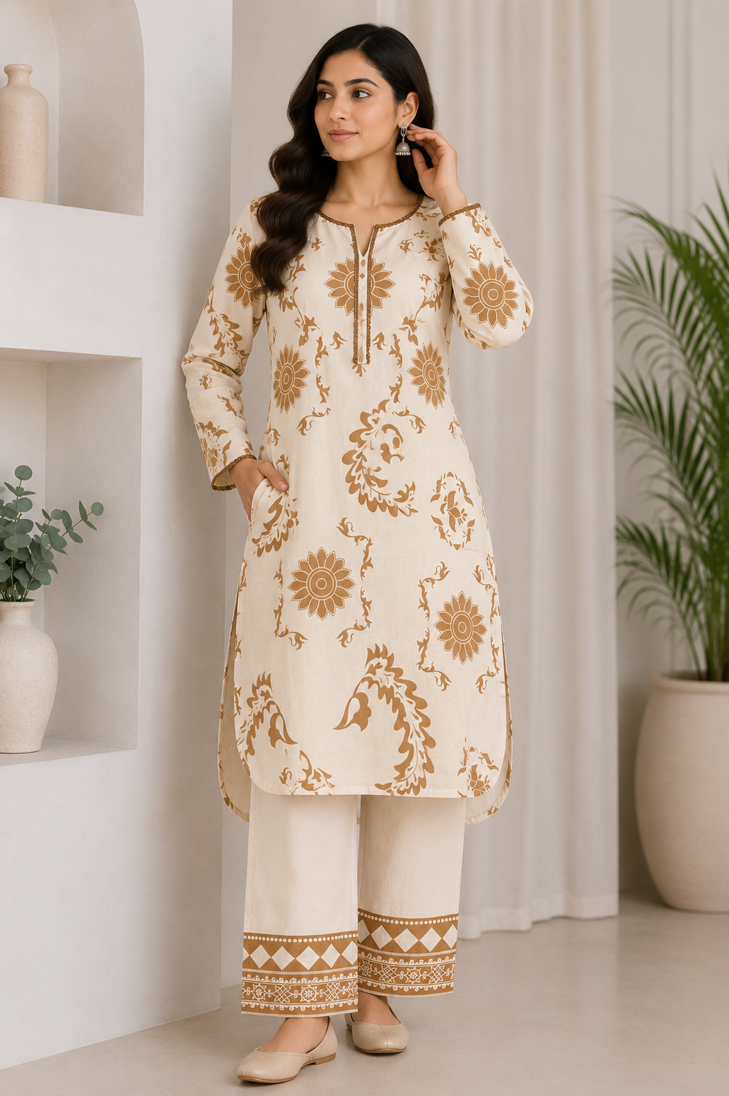 Brit 2 piece poly lawn collection ladies dress B723
