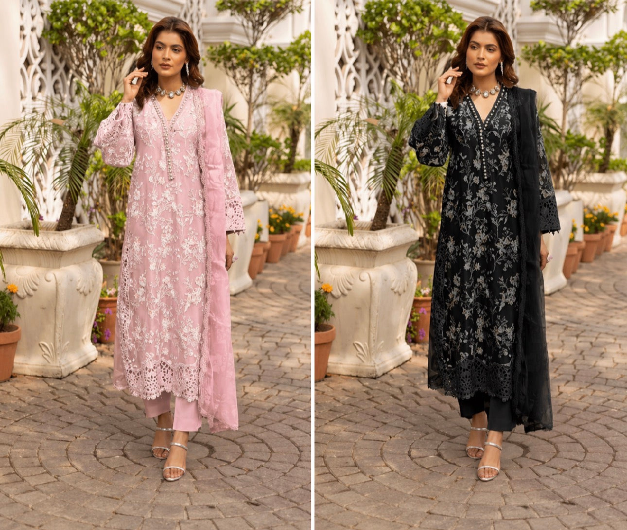 MARIA B INSPIRED 3 piece Organza embroidered Pakistani ladies suit B529