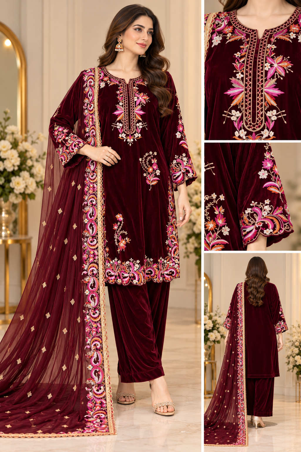 BRIT- GL 3 piece velvet designer collection B833