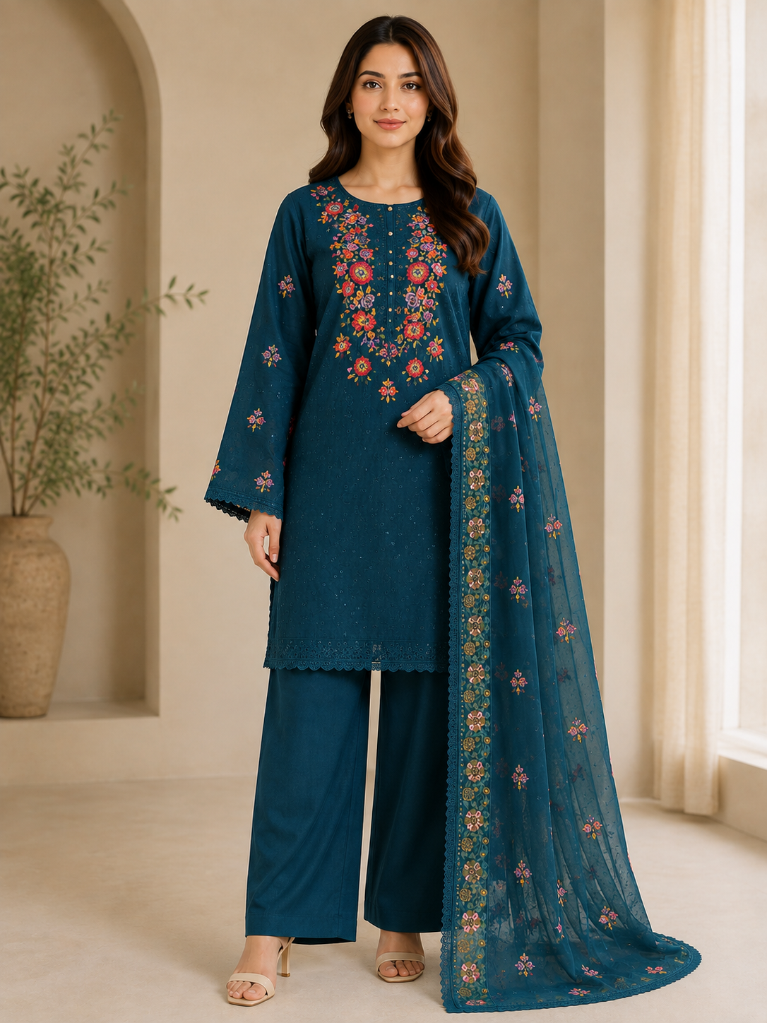 BRIT  3 piece viscose collection ladies dress B733