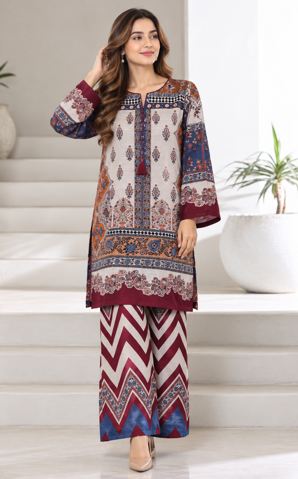 Sada Bhar 2 piece slub khadar designer collection B817