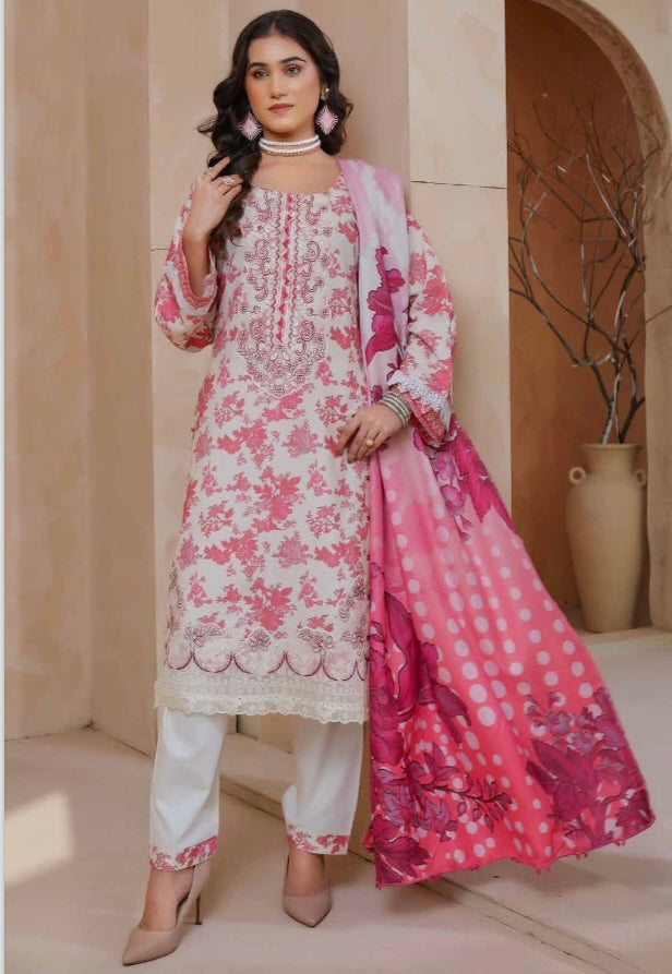 Brit 3 piece Dhanak Pakistani ladies Winter collection suit B409