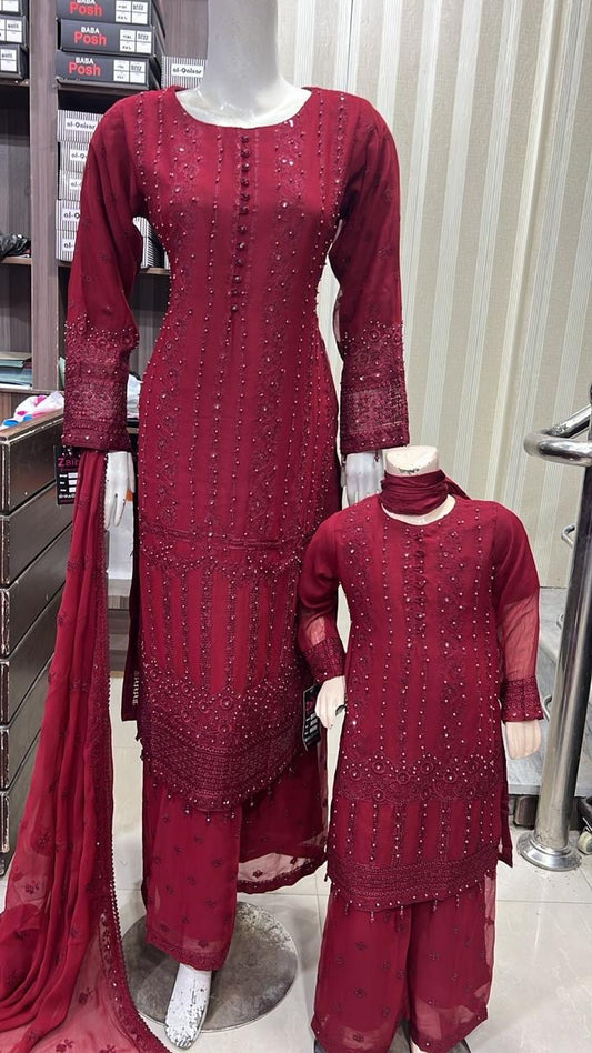 Brit 3 piece chiffon mother and daughter _8106 B172