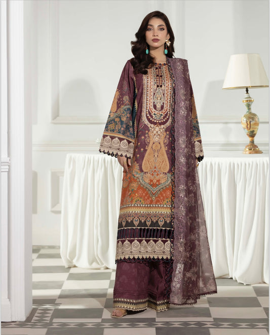 Brit 3 piece winter Slub_81042 Pakistani ladies suitTeal B417