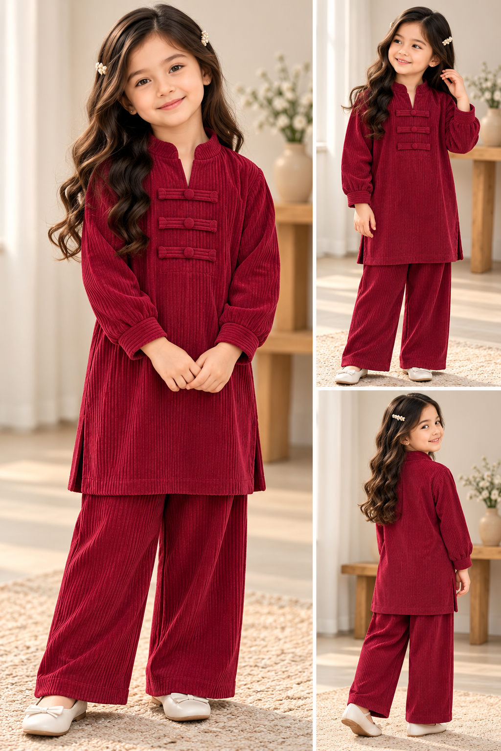 Kids 2 piece modest wear cord winter collection B811