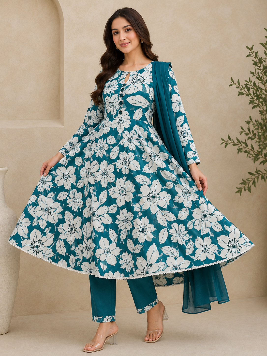 BRIT 3 piece luxury LINEN MAXI ladies dress B661