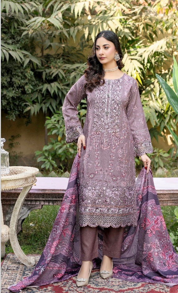 Brit 3 piece luxury Dhanak Pakistani ladies Winter collection suit B410