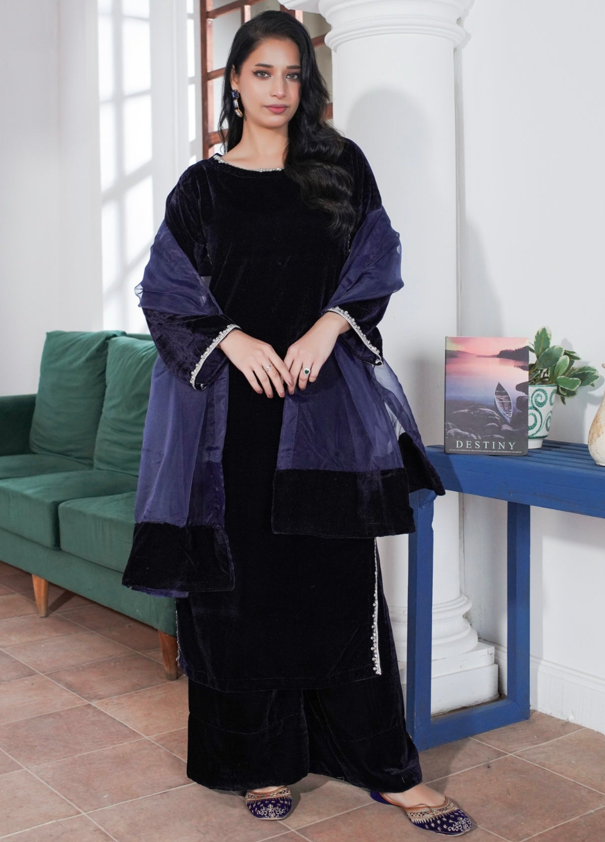 Brit 3 piece VALVET _81042 Pakistani ladies suit B445