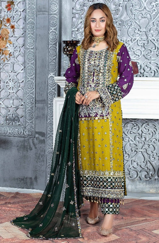 Brit 3 piece lux wedding wear_100195 Pakistani ladies suit B133