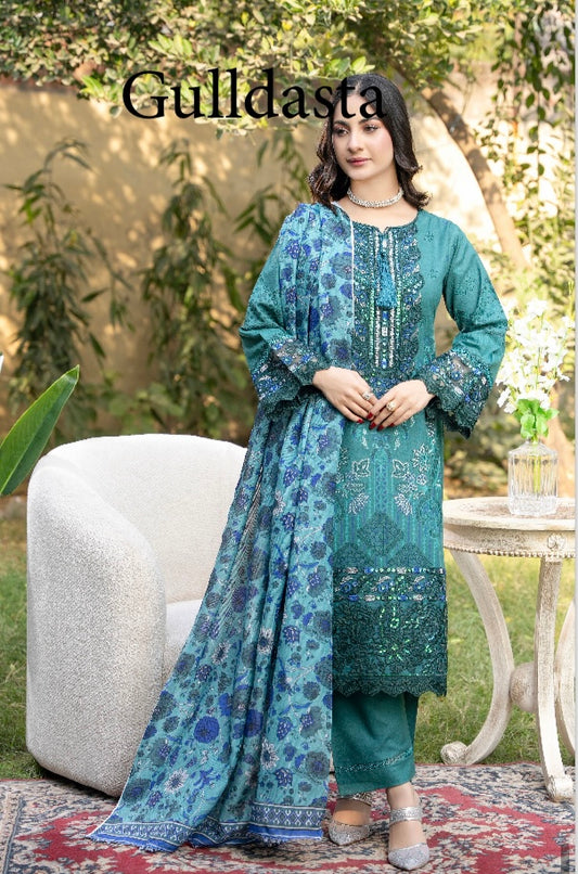 Brit 3 piece luxury Dhanak Pakistani ladies Winter collection suit B410