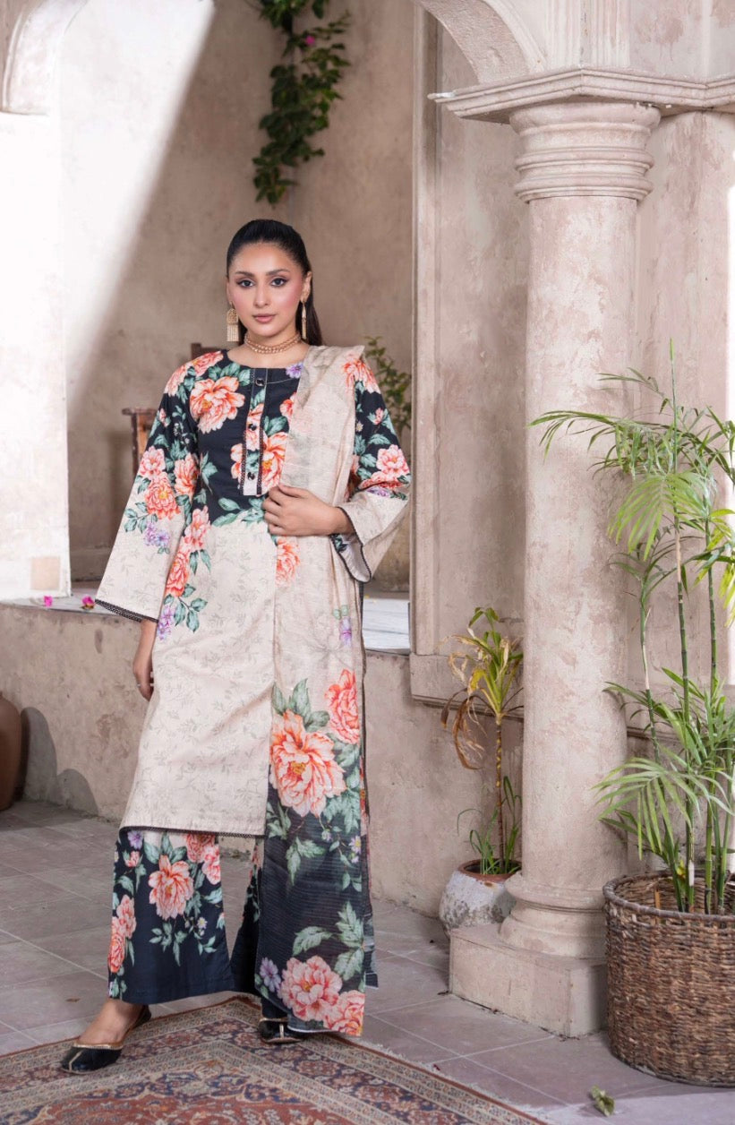 Rangz original 3 piece luxury lawn collection ladies dress B641