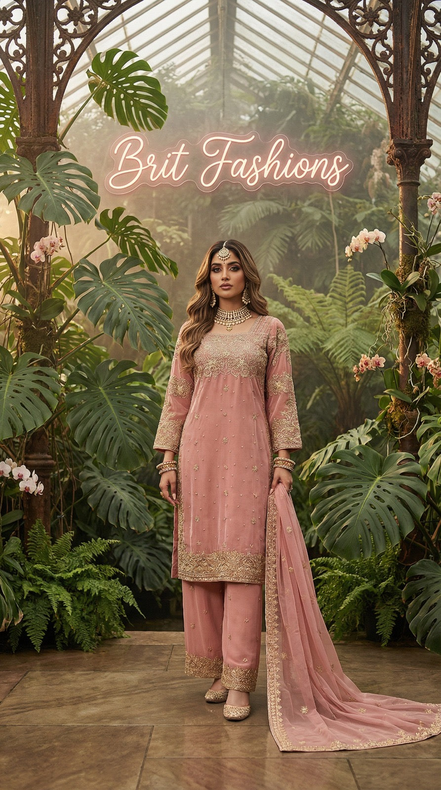Brit 3 piece luxury Chiffon _81042 Pakistani ladies suit B502