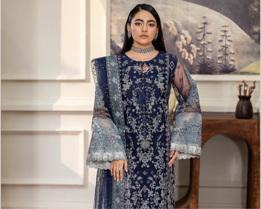 Brit 3 piece Embrioded NET_10076 Pakistani ladies suit B206