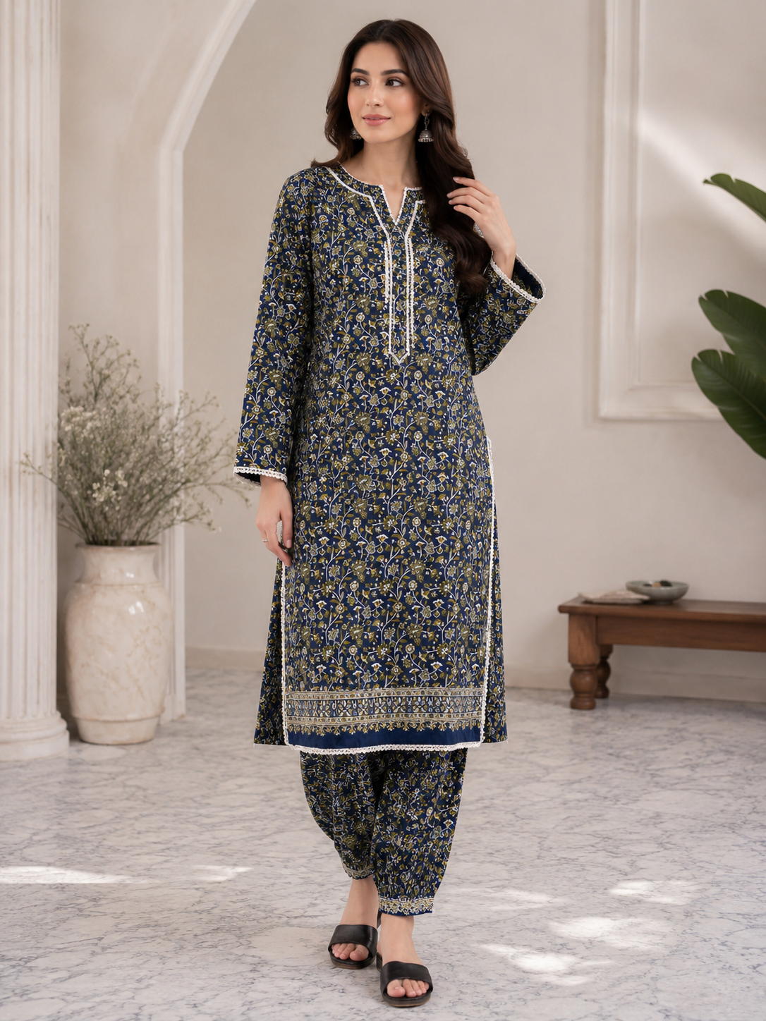 Brit 2 piece luxury cord set lawn ladies dress B643