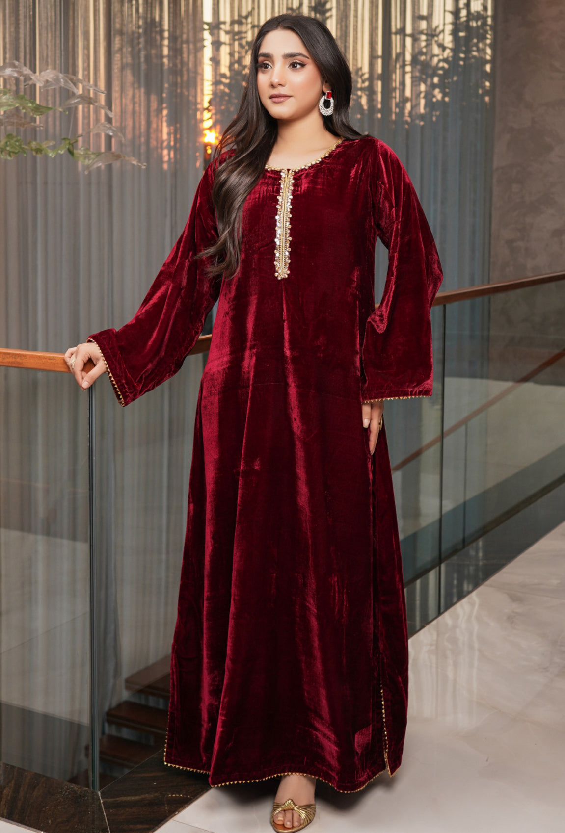 Brit 2 piece Valvet Kaftaan Pakistani ladies suit B428