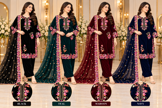 BRIT- GL 3 piece velvet designer collection B833