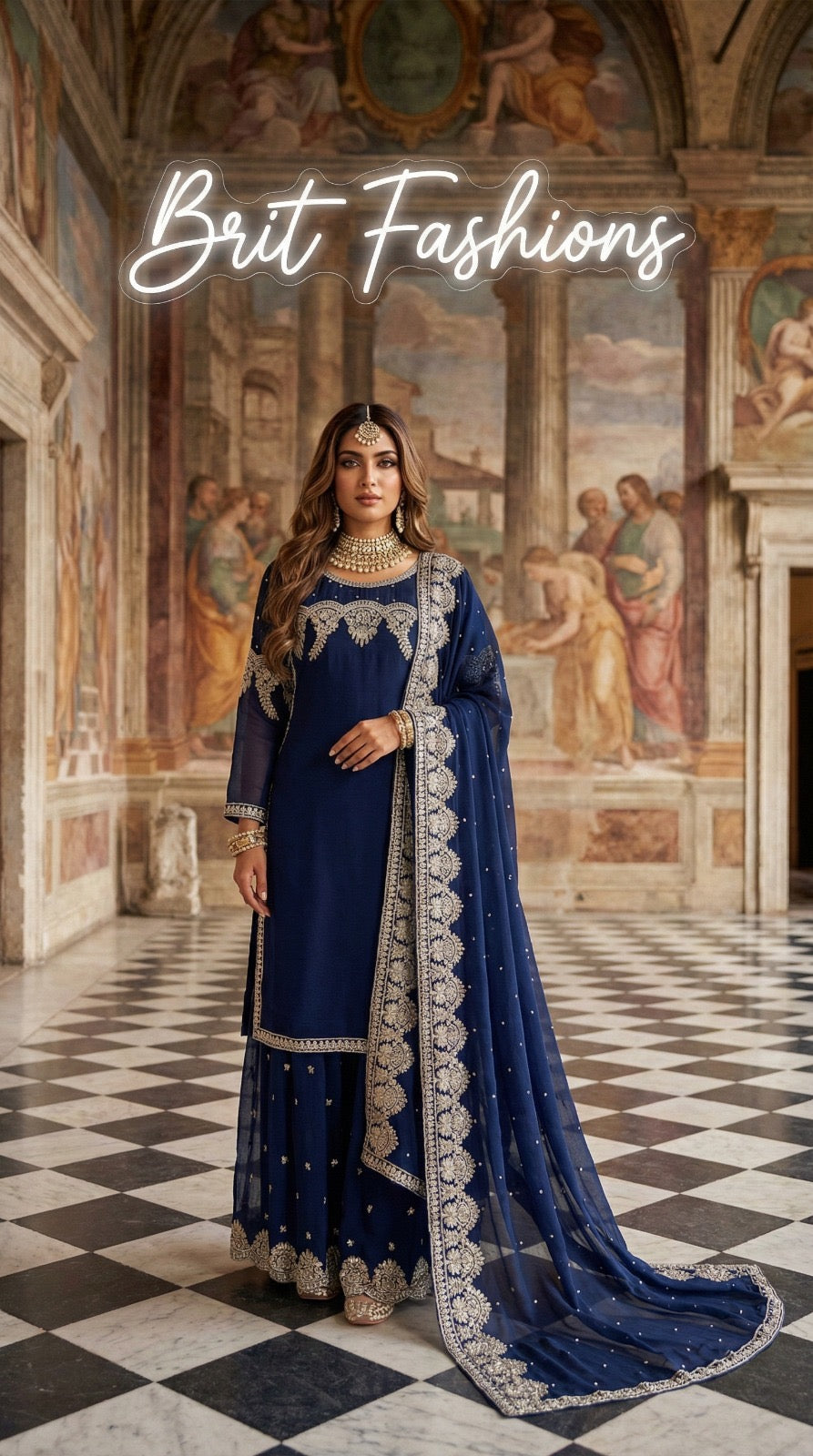 BRIT 3 piece Mother and daughter luxury chiffon _81042 Pakistani ladies suit B516