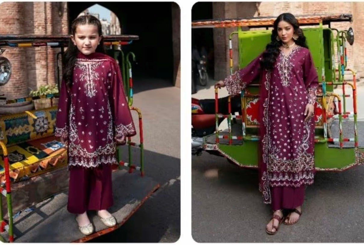 Kids Simrans 3 piece chikankari _81042 Pakistani ladies suit B535