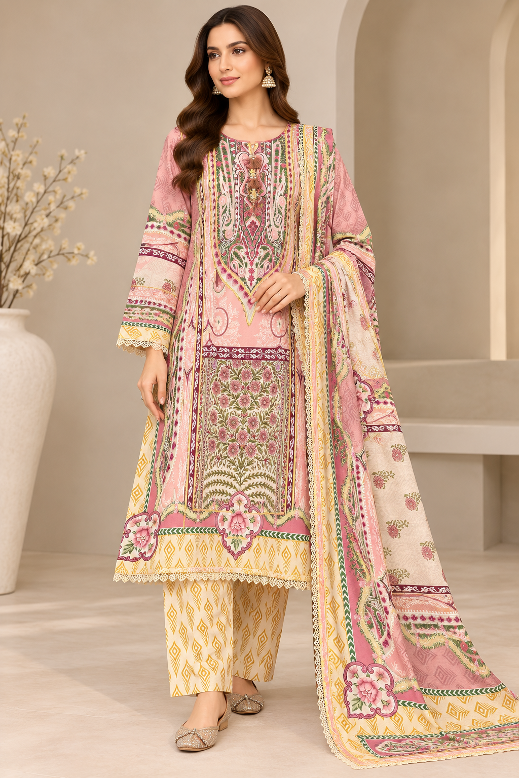 BRIT- GL 3 piece winter cotton designer collection B834