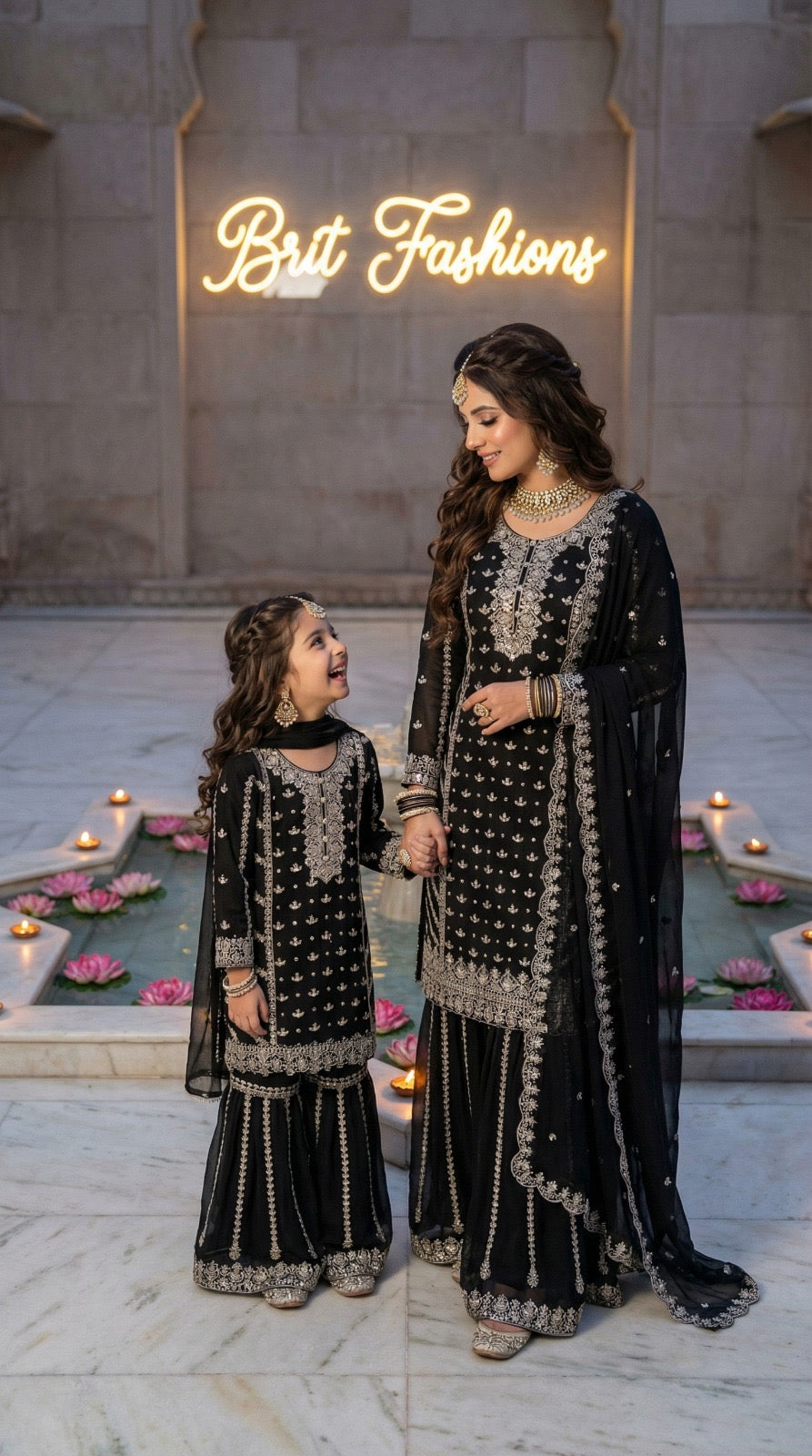 Mother and daughter 3 piece luxury chiffon _81042 Pakistani ladies suit B510