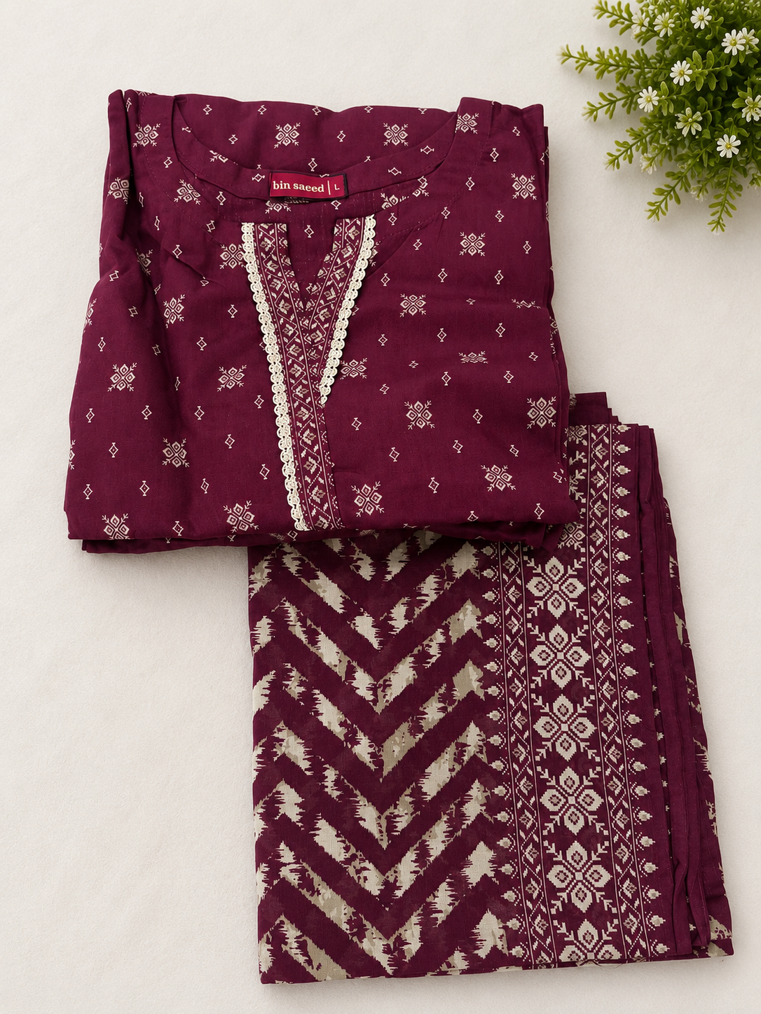 Bin Saeed 3 piece luxury lawn collection ladies dress B647
