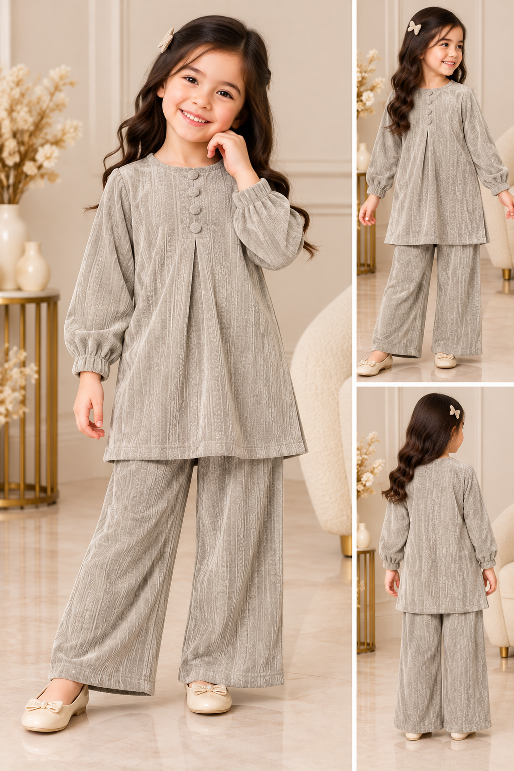 Kids 2 piece modest wear cord winter collection B819