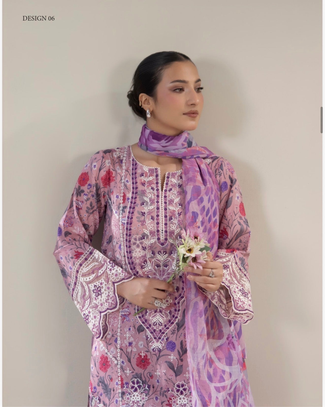 Adan Liba’s 3 piece Lawn cotton original designer embroidered ladies dress B613