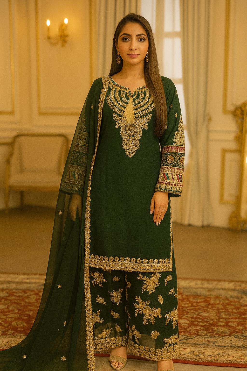 Brit 3 piece luxury chiffon_81042 Pakistani ladies suit B189